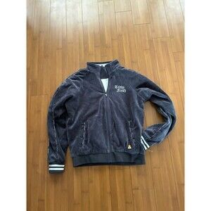 Teddy Fresh Gray Blue Velour Unisex Track Jacket Size medium